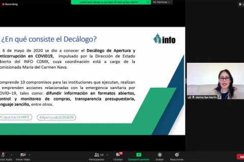 Captura de pantalla de la sesión virtual