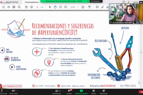 Captura de pantalla de la sesión virtual