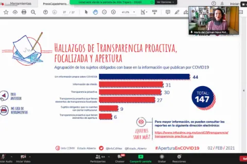 Captura de pantalla de la sesión virtual