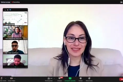 Captura de pantalla de la sesión virtual
