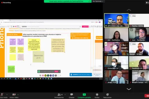 Captura de pantalla de la sesión virtual
