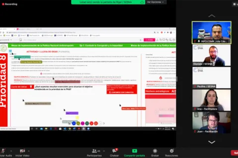 Captura de pantalla de la sesión virtual