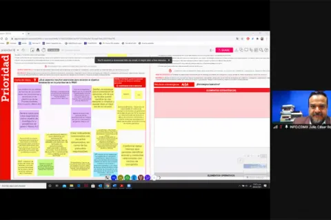 Captura de pantalla de la sesión virtual