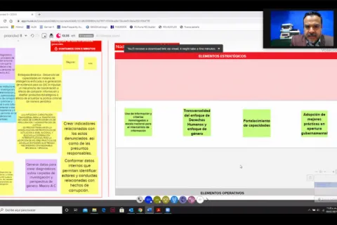 Captura de pantalla de la sesión virtual