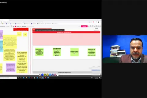 Captura de pantalla de la sesión virtual