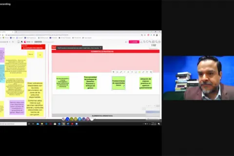 Captura de pantalla de la sesión virtual