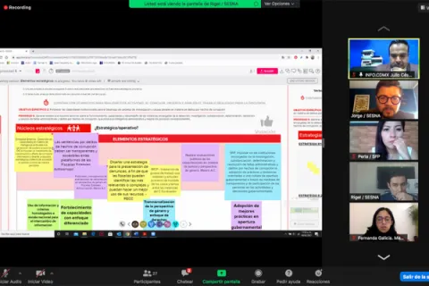 Captura de pantalla de la sesión virtual