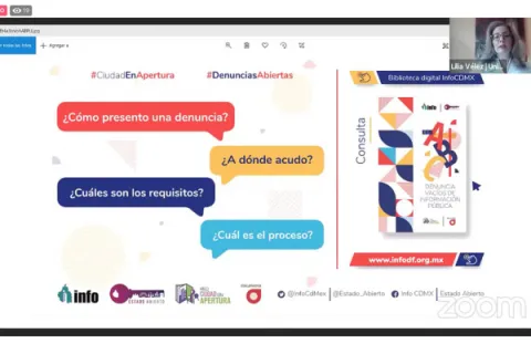 Captura de pantalla de la sesión virtual