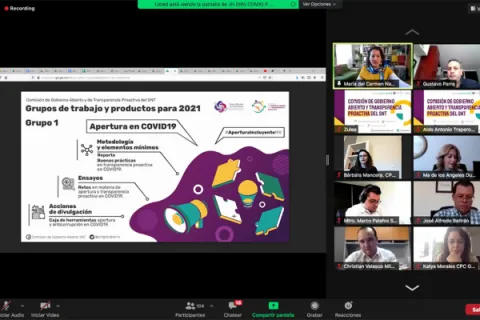 Captura de pantalla de la sesión virtual