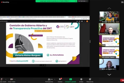 Captura de pantalla de la sesión virtual
