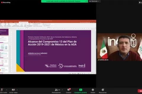 Captura de pantalla de la sesión virtual