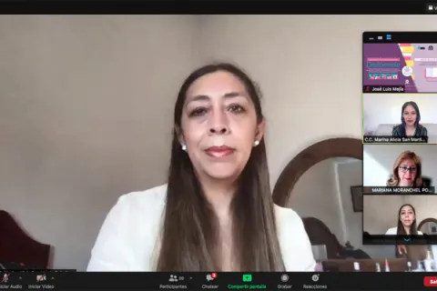 Captura de pantalla de la sesión virtual
