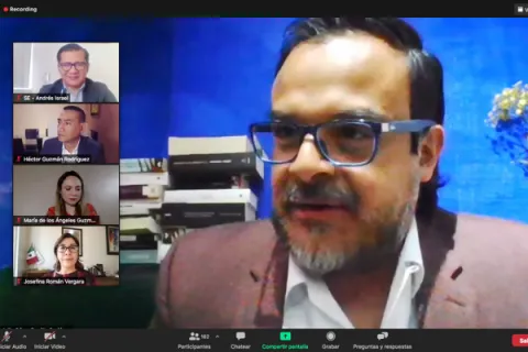 Captura de pantalla de la sesión virtual