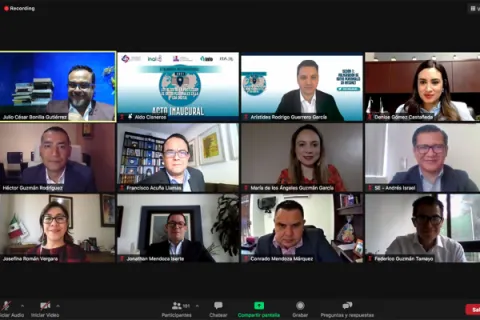 Captura de pantalla de la sesión virtual