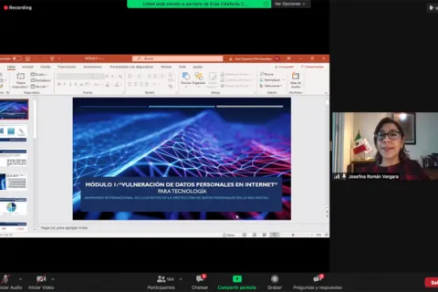 Captura de pantalla de la sesión virtual