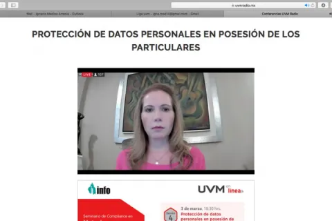 Captura de pantalla de la sesión virtual