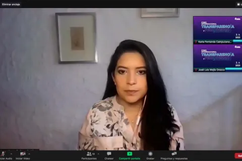 Captura de pantalla de la sesión virtual