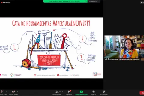 Captura de pantalla de la sesión virtual