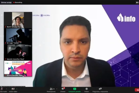 Captura de pantalla de la sesión virtual