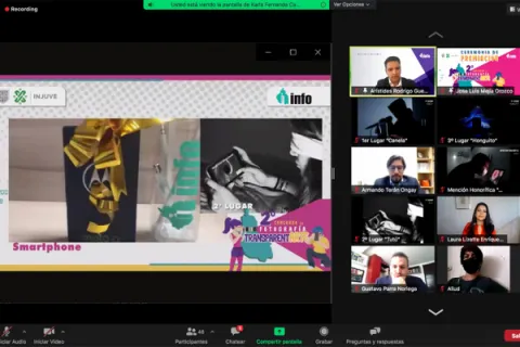 Captura de pantalla de la sesión virtual