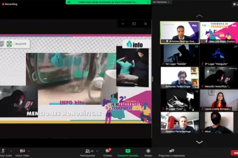 Captura de pantalla de la sesión virtual