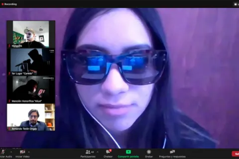 Captura de pantalla de la sesión virtual