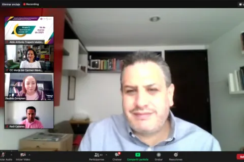 Captura de pantalla de la sesión virtual