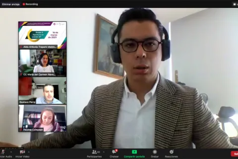 Captura de pantalla de la sesión virtual