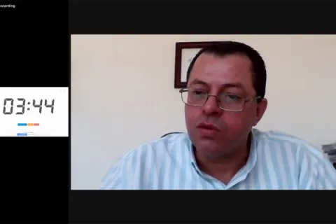 Captura de pantalla de la sesión virtual
