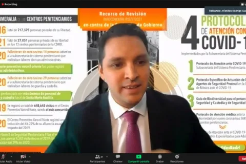 Captura de pantalla de la sesión virtual