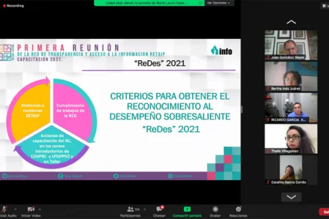 Captura de pantalla de la sesión virtual