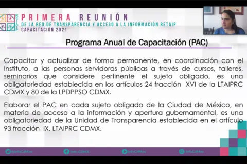 Captura de pantalla de la sesión virtual