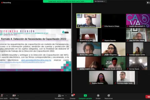 Captura de pantalla de la sesión virtual