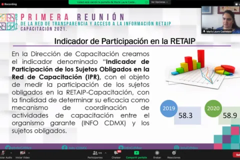 Captura de pantalla de la sesión virtual