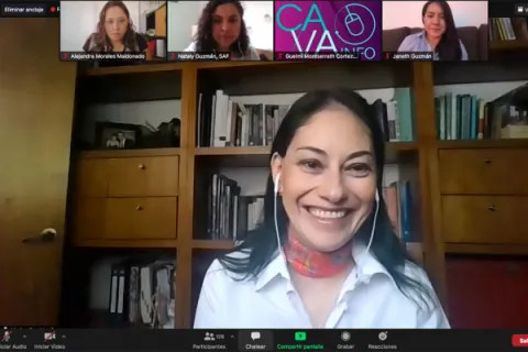 Captura de pantalla de la sesión virtual