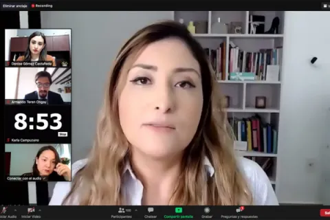 Captura de pantalla de la sesión virtual