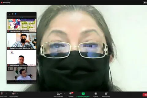 Captura de pantalla de la sesión virtual