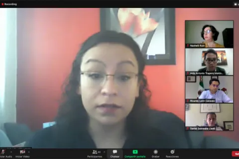 Captura de pantalla de la sesión virtual