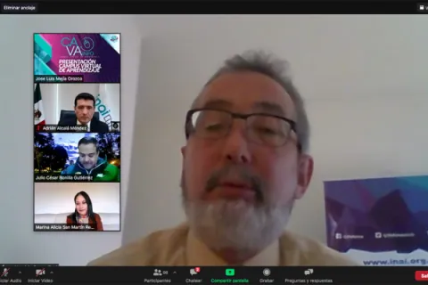 Captura de pantalla de la sesión virtual