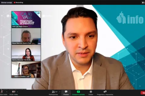 Captura de pantalla de la sesión virtual
