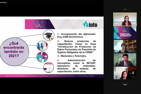 Captura de pantalla de la sesión virtual