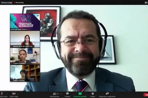 Captura de pantalla de la sesión virtual