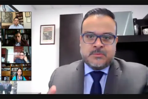 Captura de pantalla de la sesión virtual