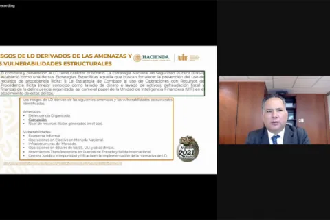 Captura de pantalla de la sesión virtual