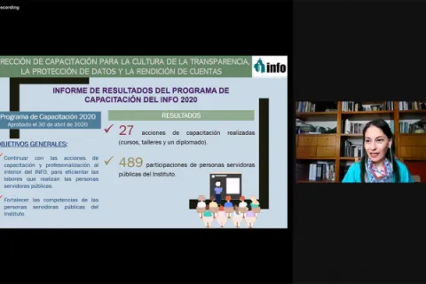 Captura de pantalla de la sesión virtual