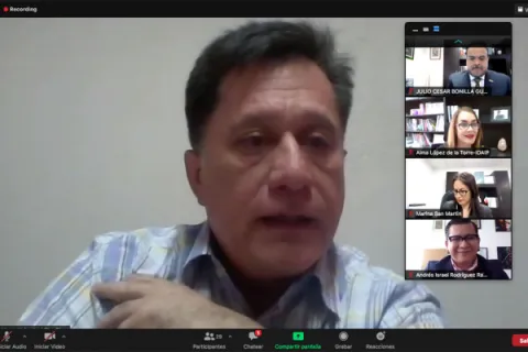 Captura de pantalla de la sesión virtual