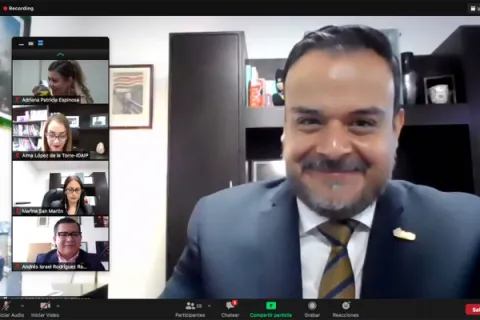 Captura de pantalla de la sesión virtual