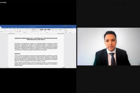 Captura de pantalla de la sesión virtual
