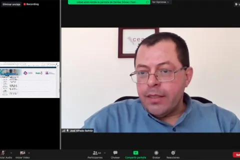 Captura de pantalla de la sesión virtual