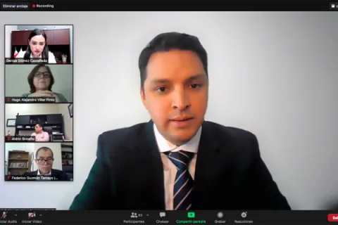 Captura de pantalla de la sesión virtual